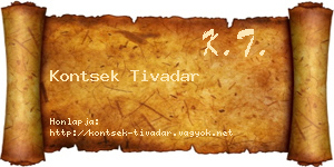 Kontsek Tivadar névjegykártya